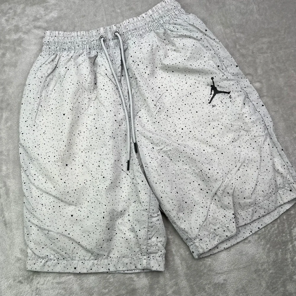 Jordan Jumpman Poolside Shorts Mens S White‎ Cement Speckle Nylon Mesh Lined 9